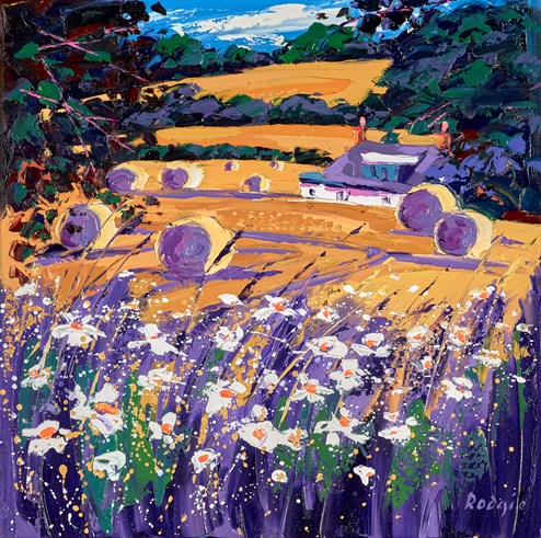 Border Wheatfields by Lynn Rodgie - Original Painting on Stretched Canvas